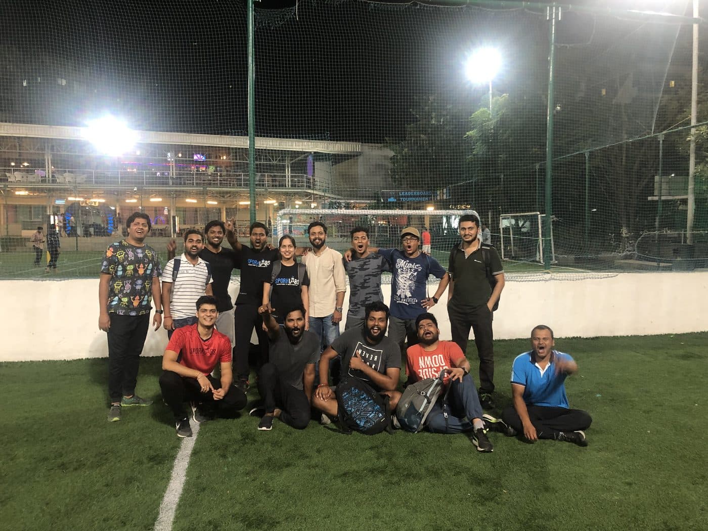 Night football with the team